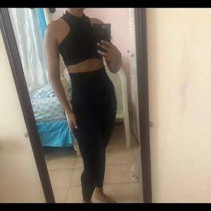 Black workout set gym outfit